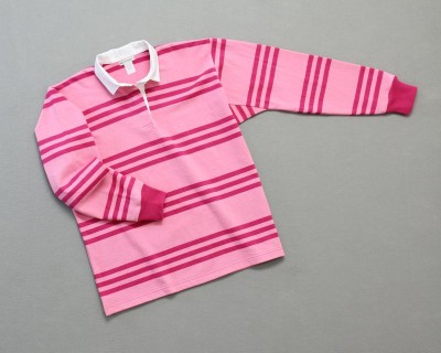 Wms Track Stripe Rugby Pink Hot Pink